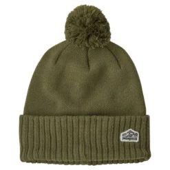Patagonia Powder Town Beanie Line Logo Ridge Patch: Wyoming Green